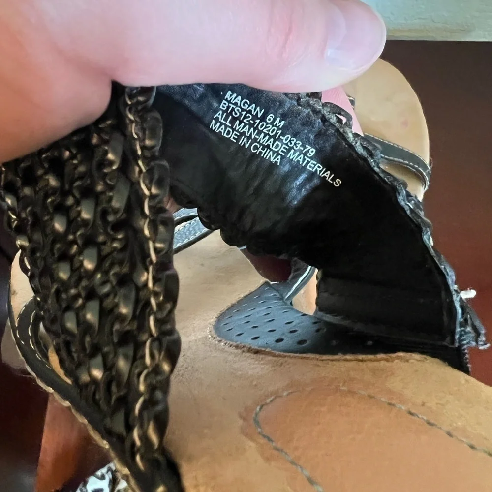 YUU Black Sandals Size 6
